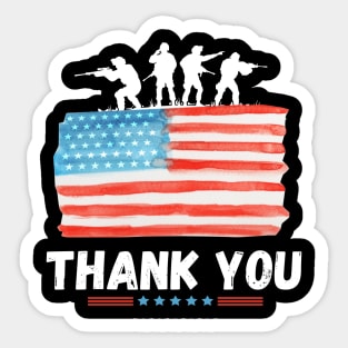 Thank You Memorial Day Veteran military flag design American Sticker